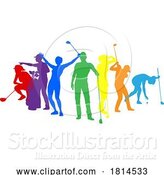 Vector Illustration of Golfers Golfing Silhouette Golf People Silhouettes by AtStockIllustration