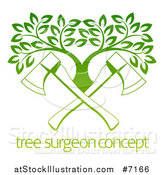 Vector Illustration of Gradient Green Crossed Axes and a Tree over Sample Text by AtStockIllustration