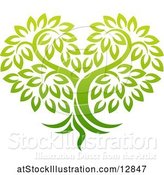 Vector Illustration of Gradient Green Heart Shaped Tree by AtStockIllustration