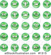 Vector Illustration of Green Hand Gesture Icons by AtStockIllustration