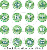 Vector Illustration of Green Icons on a White Background by AtStockIllustration