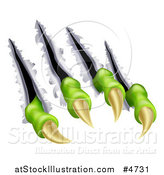 Vector Illustration of Green Monster Claws Shredding Through Metal by AtStockIllustration