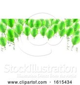 Vector Illustration of Green Party Balloons Background by AtStockIllustration