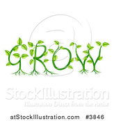 Vector Illustration of Green Plants Forming the Word GROW by AtStockIllustration