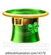 Vector Illustration of Green St Patricks Day Leprechaun Hat with a Shamrock by AtStockIllustration