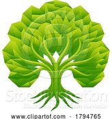 Vector Illustration of Green Tree and Roots by AtStockIllustration