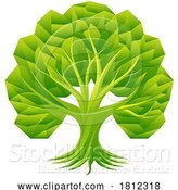 Vector Illustration of Green Tree with Gradient by AtStockIllustration