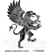 Vector Illustration of Griffin Rampant Griffon Coat of Arms Crest Mascot by AtStockIllustration