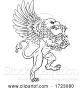 Vector Illustration of Griffin Rampant Gryphon Coat of Arms Crest Mascot by AtStockIllustration