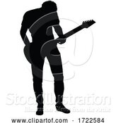 Vector Illustration of Guitarist Musician Silhouette by AtStockIllustration