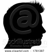 Vector Illustration of Guy Head Face Silhouette Profile by AtStockIllustration