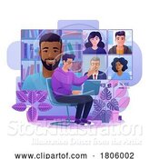 Vector Illustration of Guy Video Conference Call Online Team Meeting by AtStockIllustration