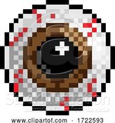 Vector Illustration of Halloween Eyeball Pixel Art Game Icon by AtStockIllustration