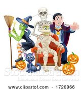 Vector Illustration of Halloween Fun Family or Friends Group by AtStockIllustration