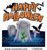 Vector Illustration of Halloween Grave Spooky Background Design by AtStockIllustration