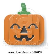 Vector Illustration of Halloween Pumpkin in Paper Craft Style by AtStockIllustration