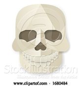 Vector Illustration of Halloween Skull Paper Craft Style by AtStockIllustration