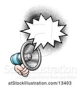 Vector Illustration of Hand Holding a Megaphone with a Speech Bubble by AtStockIllustration