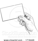 Vector Illustration of Hand Holding Business Card Letter Message Flyer by AtStockIllustration