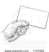 Vector Illustration of Hand Holding Business Card Letter Message Flyer by AtStockIllustration