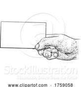 Vector Illustration of Hand Holding Business Card Letter Message Flyer by AtStockIllustration