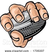 Vector Illustration of Hand Holding Ice Hockey Puck by AtStockIllustration