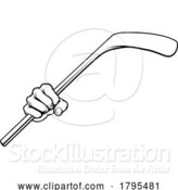 Vector Illustration of Hand Holding Ice Hockey Stick by AtStockIllustration