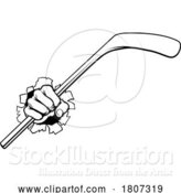 Vector Illustration of Hand Holding Ice Hockey Stick by AtStockIllustration