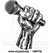 Vector Illustration of Hand Holding Microphone by AtStockIllustration