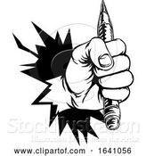 Vector Illustration of Hand Holding Pencil Breaking Background by AtStockIllustration