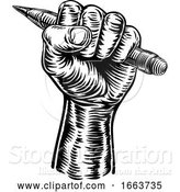 Vector Illustration of Hand Holding Pencil by AtStockIllustration