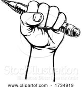 Vector Illustration of Hand Holding Pencil by AtStockIllustration
