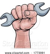 Vector Illustration of Hand Holding Wrench by AtStockIllustration