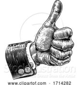 Vector Illustration of Hand in Business Suit Giving Thumbs up by AtStockIllustration