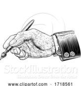 Vector Illustration of Hand in Business Suit Holding Artists Paintbrush by AtStockIllustration