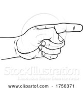 Vector Illustration of Hand Pointing Direction Finger Engraving Woodcut by AtStockIllustration