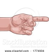 Vector Illustration of Hand Pointing Finger Comic Book Pop Art by AtStockIllustration