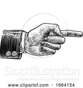 Vector Illustration of Hand Pointing Finger Direction in Business Suit by AtStockIllustration
