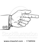 Vector Illustration of Hand Pointing Finger Direction in Business Suit by AtStockIllustration