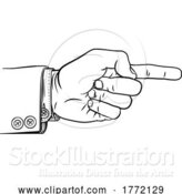 Vector Illustration of Hand Pointing Finger Direction in Business Suit by AtStockIllustration