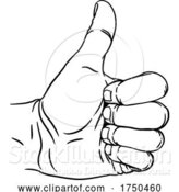 Vector Illustration of Hand Thumbs up Gesture Thumb out Fingers in Fist by AtStockIllustration