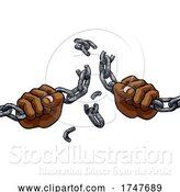 Vector Illustration of Hands Breaking Chain Links Freedom Design by AtStockIllustration