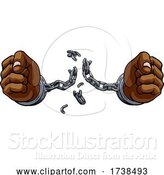 Vector Illustration of Hands Breaking Chain Shackles Cuffs Freedom Design by AtStockIllustration