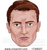 Vector Illustration of Handsome Guy Head Face by AtStockIllustration
