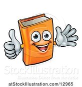 Vector Illustration of Happy Cartoon Book Character Mascot Giving a Thumb up and Waving by AtStockIllustration