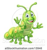 Vector Illustration of Happy Green Caterpillar by AtStockIllustration