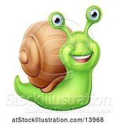 Vector Illustration of Happy Green Snail by AtStockIllustration