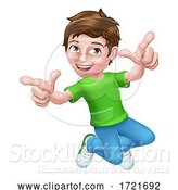Vector Illustration of Happy Jumping Boy Kid Child Character by AtStockIllustration
