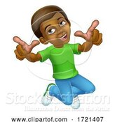 Vector Illustration of Happy Jumping Boy Kid Child Character by AtStockIllustration