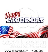 Vector Illustration of Happy Labor Day Design American Flag Banner by AtStockIllustration